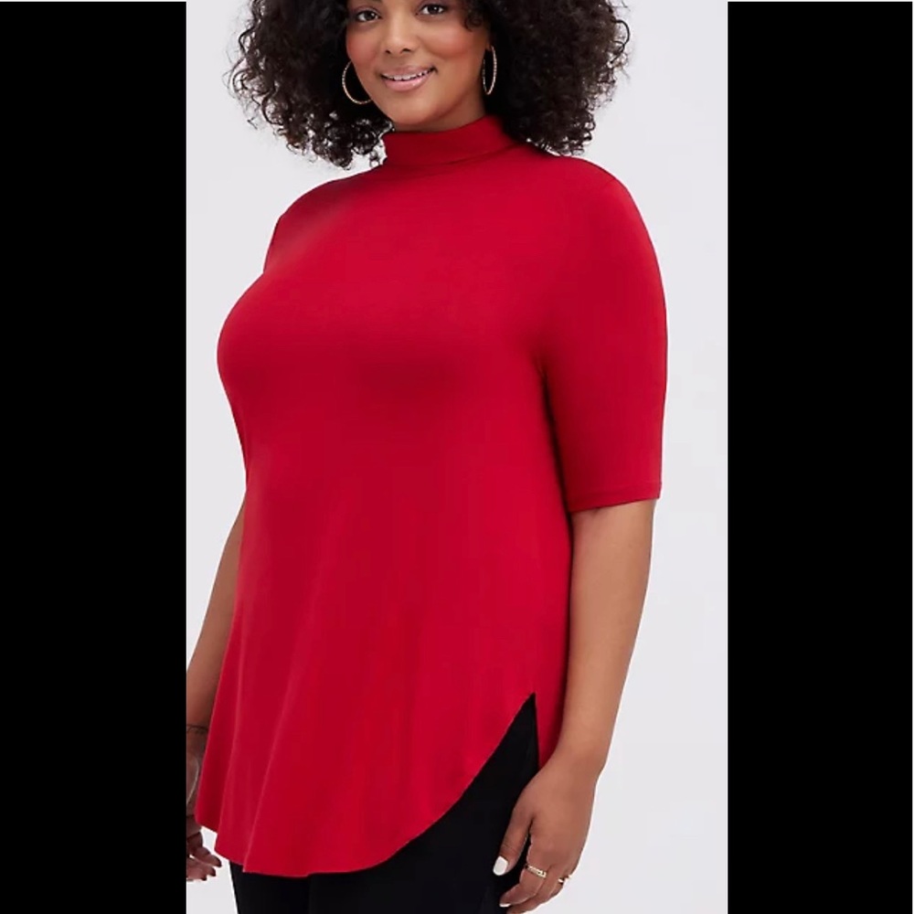 NWOT Red Mock Neck Tunic